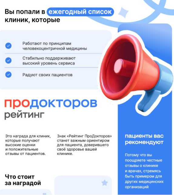 Ростовская клиническая больница Южного окружного медицинского центра ФМБА России удостоена почетного знака «Рейтинг ПроДокторов»